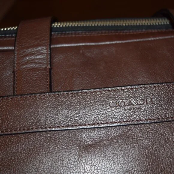 COACH Hamilton Briefcase Leather Laptop Carry Messenger Bag Commuter Case F54801